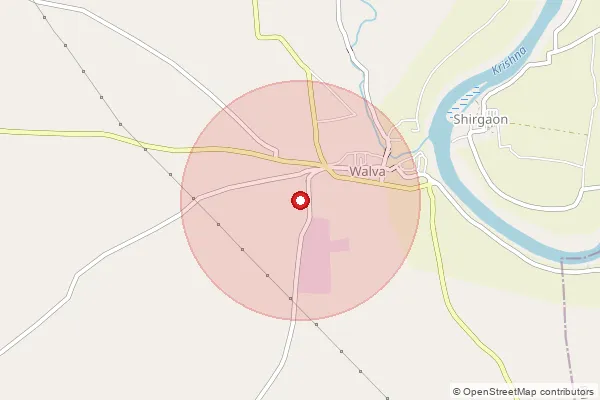 Map showing approximate area covered by Pincode 416313 — Nagthane B.O, Sangli