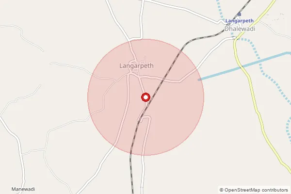 Map showing approximate area covered by Pincode 416405 — Jakhapur B.O, Sangli