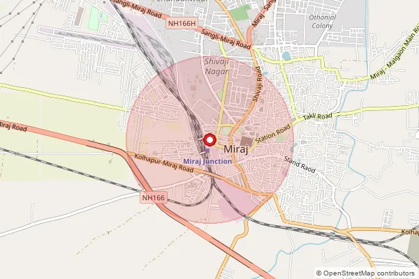 Map showing approximate area covered by Pincode 416409 — Mhaisal S.O, Sangli