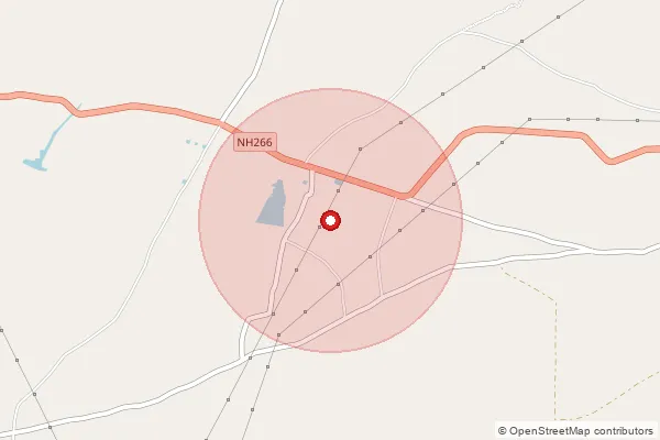 Map showing approximate area covered by Pincode 416411 — Agran Dhulgaon B.O, Sangli