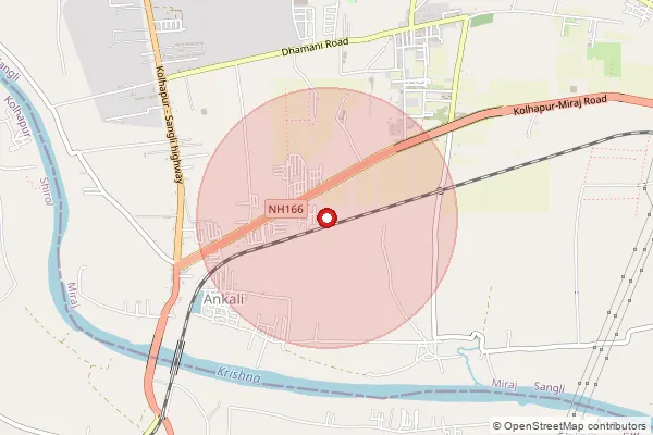 Map showing approximate area covered by Pincode 416416 — Sangli H.O, Sangli