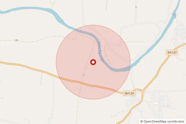 Map showing approximate area covered by Pincode 416419 — Borgaon B.O, Sangli