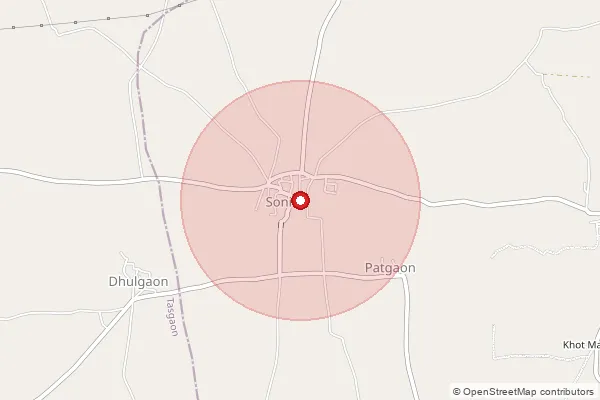 Map showing approximate area covered by Pincode 416420 — Bhose B.O, Sangli