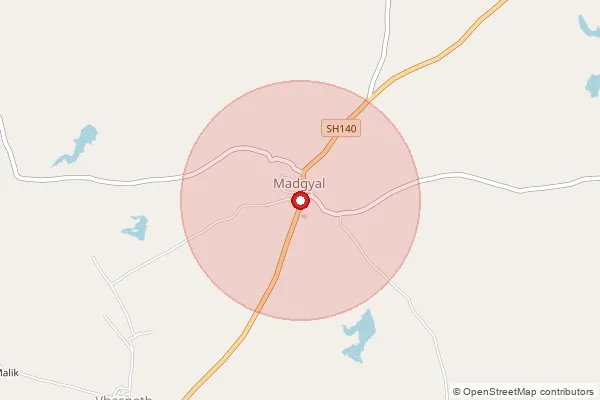 Map showing approximate area covered by Pincode 416429 — Madgyal So, Sangli