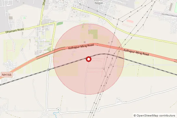 Map showing approximate area covered by Pincode 416436 — Bamnoli B.O, Sangli