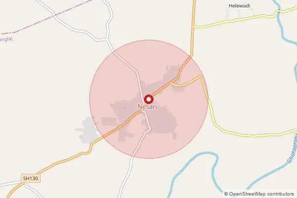 Map showing approximate area covered by Pincode 416504 — Nesari S.O, Kolhapur