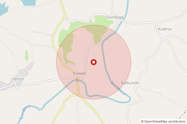 Map showing approximate area covered by Pincode 416508 — Kowad S.O, Kolhapur