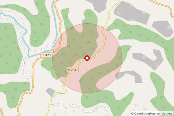 Map showing approximate area covered by Pincode 416513 — Aronda S.O, Sindhudurg