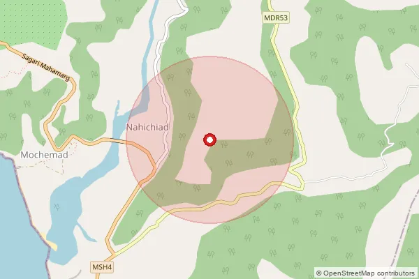 Map showing approximate area covered by Pincode 416518 — Aravli B.O, Sindhudurg