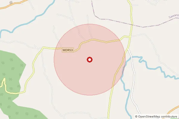 Map showing approximate area covered by Pincode 416529 — Matond B.O, Sindhudurg