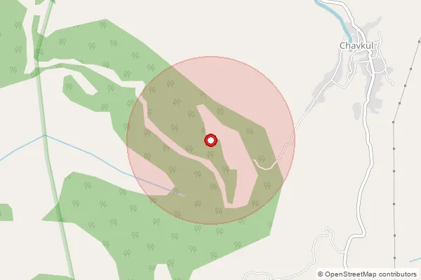 Map showing approximate area covered by Pincode 416550 — Choukul B.O, Sindhudurg