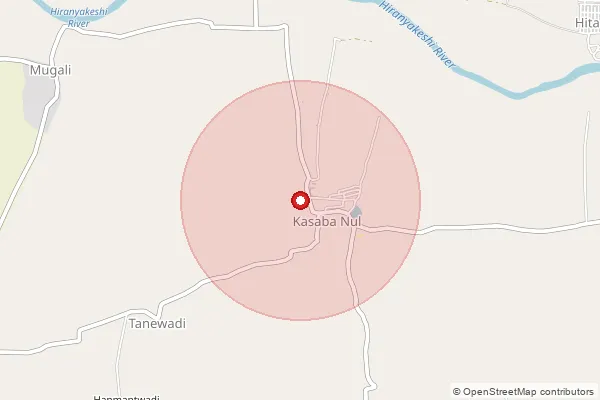 Map showing approximate area covered by Pincode 416551 — Nool S.O, Kolhapur