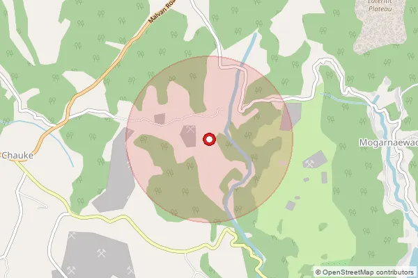 Map showing approximate area covered by Pincode 416604 — Golvan B.O, Sindhudurg