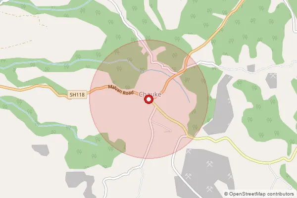 Map showing approximate area covered by Pincode 416605 — Kumbharmath B.O, Sindhudurg