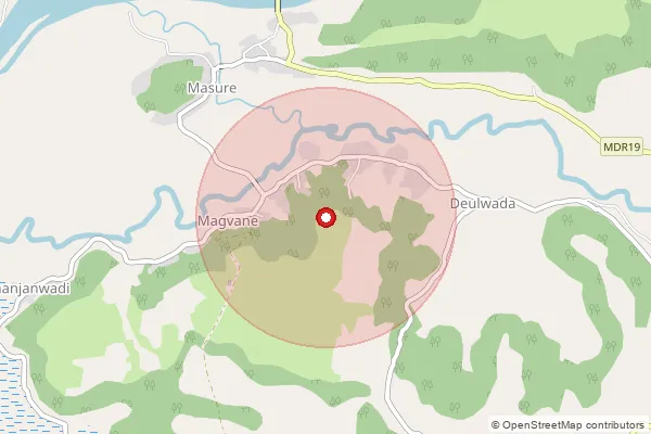 Map showing approximate area covered by Pincode 416608 — Kandalgaon B.O, Sindhudurg