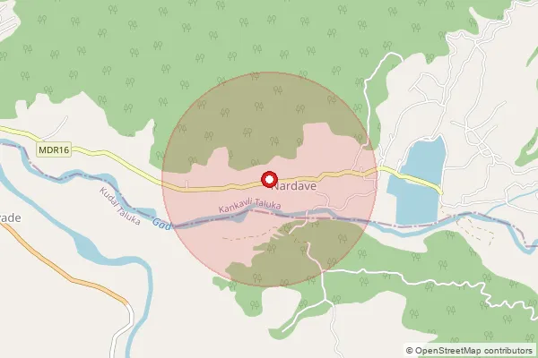Map showing approximate area covered by Pincode 416609 — Nardave B.O, Sindhudurg