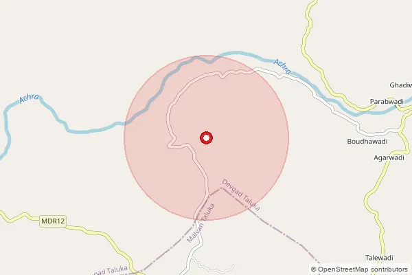 Map showing approximate area covered by Pincode 416610 — Koloshi B.O, Sindhudurg