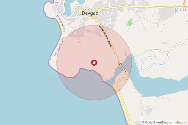 Map showing approximate area covered by Pincode 416613 — Devgad S.O, Sindhudurg