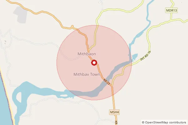 Map showing approximate area covered by Pincode 416615 — Tambaldeg B.O, Sindhudurg