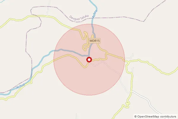 Map showing approximate area covered by Pincode 416616 — Rathivade B.O, Sindhudurg