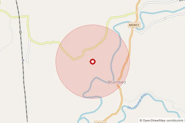 Map showing approximate area covered by Pincode 416701 — Bhambed B.O, Ratnagiri