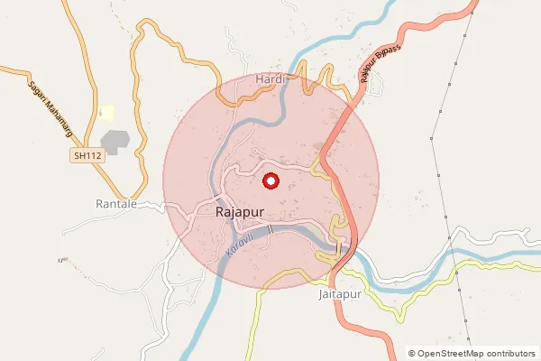Map showing approximate area covered by Pincode 416704 — Ajiwali B.O, Ratnagiri