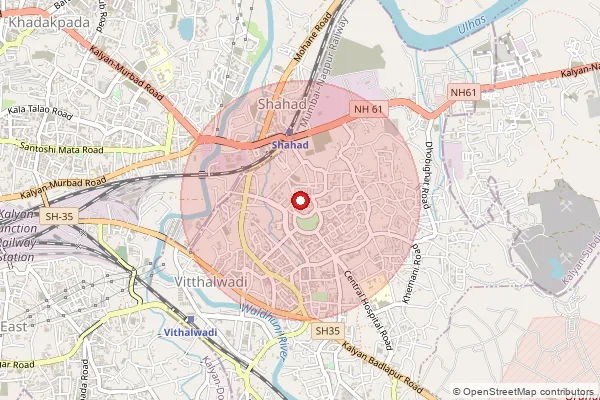 Map showing approximate area covered by Pincode 421002 — Bus Terminus, Thane