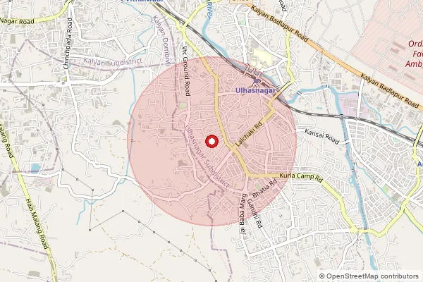 Map showing approximate area covered by Pincode 421004 — Ulhasnagar 4 S.O, Thane