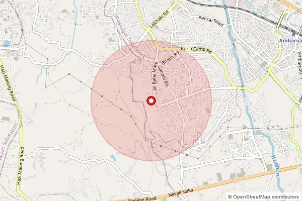 Map showing approximate area covered by Pincode 421005 — Ulhasnagar 5 S.O, Thane