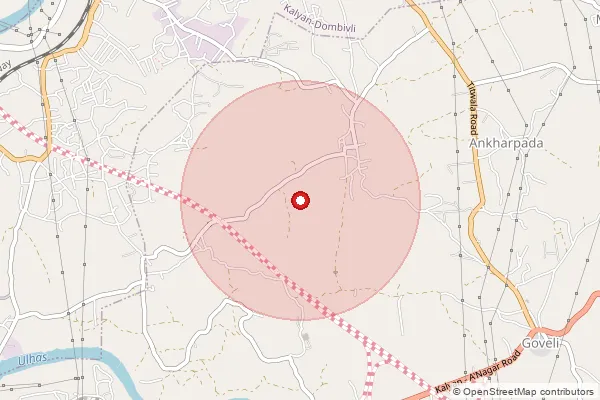 Map showing approximate area covered by Pincode 421102 — Atali B.O, Thane