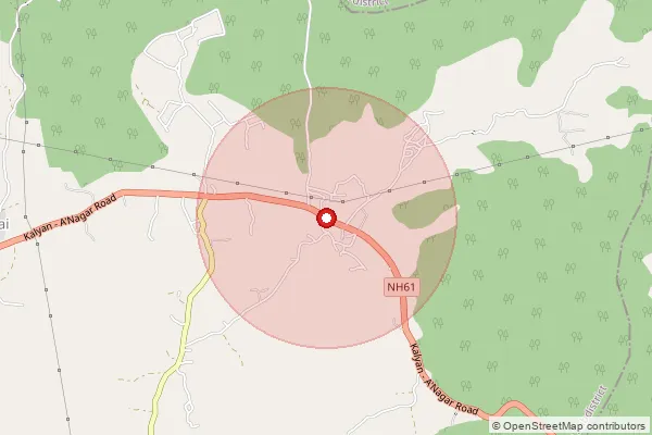 Map showing approximate area covered by Pincode 421103 — Mamnoli B.O, Thane