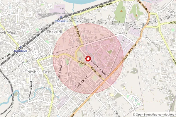 Map showing approximate area covered by Pincode 421203 — Dombivali I.A. S.O, Thane