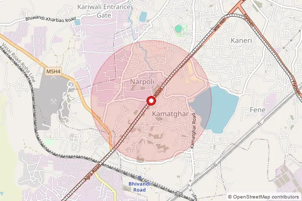 Map showing approximate area covered by Pincode 421302 — Anjur B.O, Thane