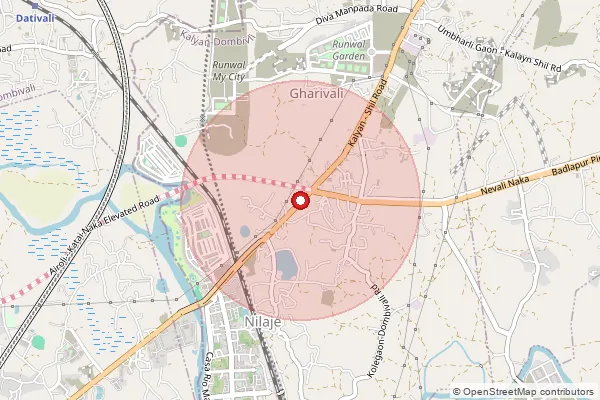 Map showing approximate area covered by Pincode 421305 — Vidyashram S.O, Thane
