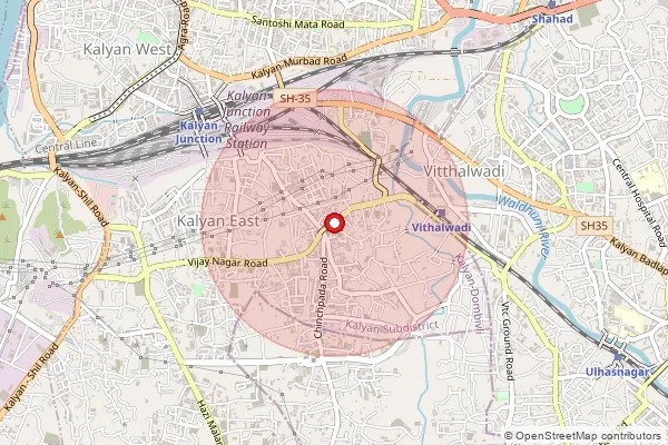 Map showing approximate area covered by Pincode 421306 — Katemanivali S.O, Thane