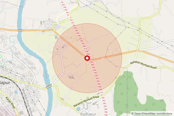 Map showing approximate area covered by Pincode 421503 — Kulgaon S.O, Thane