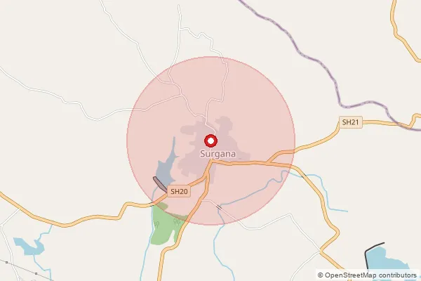 Map showing approximate area covered by Pincode 422007 — Barhe B.O, Nashik