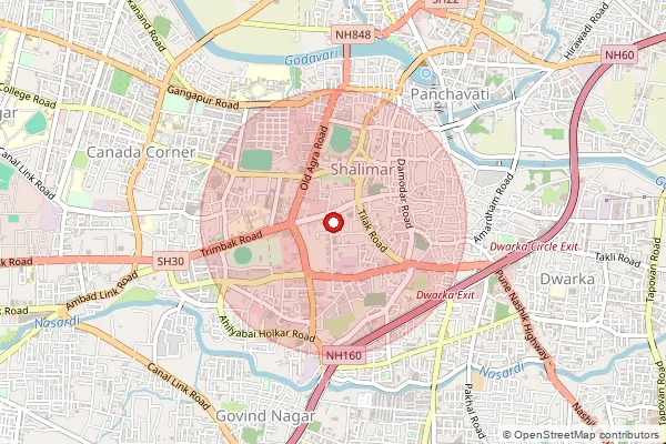 Map showing approximate area covered by Pincode 422014 — Ndc Nashik, Na