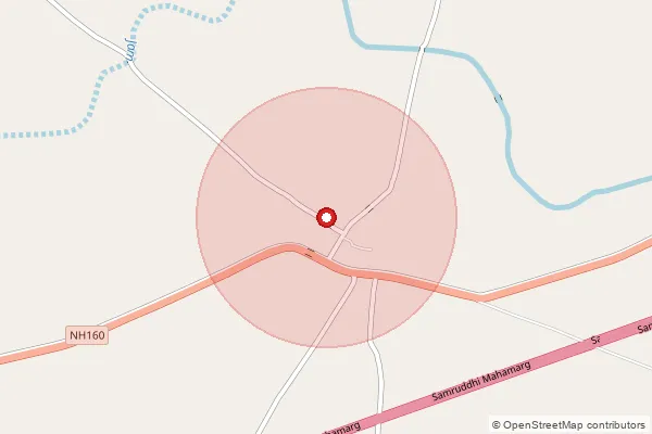Map showing approximate area covered by Pincode 422104 — Dahiwadi B.O, Nashik