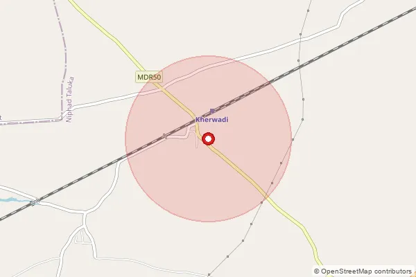 Map showing approximate area covered by Pincode 422201 — Kherwadi R.S B.O, Nashik