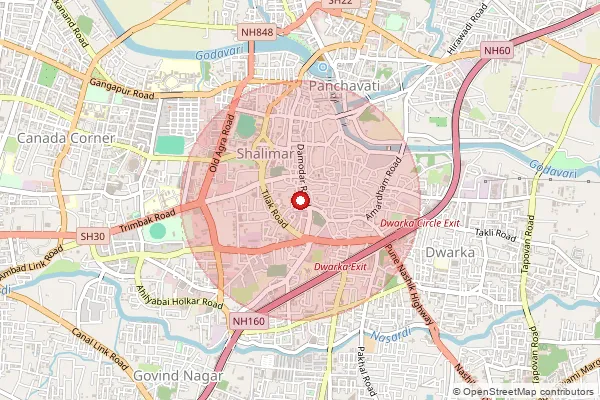 Map showing approximate area covered by Pincode 422203 — Devargaon B.O, Nashik