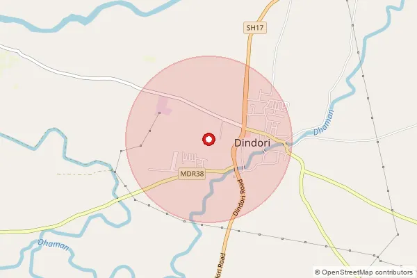 Map showing approximate area covered by Pincode 422207 — Amba B.O, Nashik