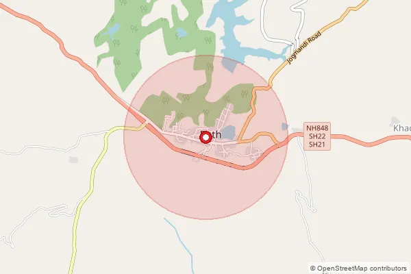 Map showing approximate area covered by Pincode 422208 — Karanjali B.O, Nashik