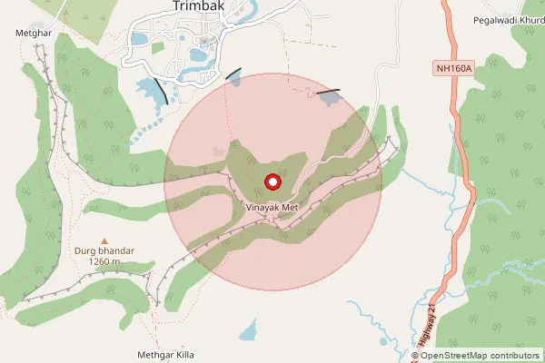 Map showing approximate area covered by Pincode 422212 — Aswali Harsh B.O, Nashik