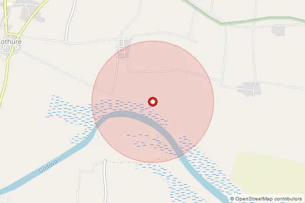 Map showing approximate area covered by Pincode 422303 — Kothure B.O, Nashik