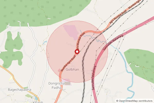 Map showing approximate area covered by Pincode 422402 — Kavnai B.O, Nashik