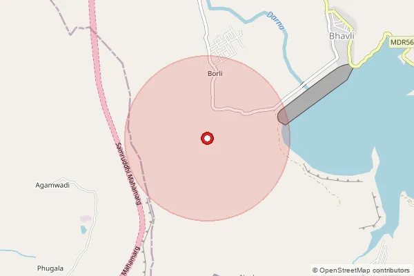 Map showing approximate area covered by Pincode 422403 — Bhavali Khurd B.O, Nashik