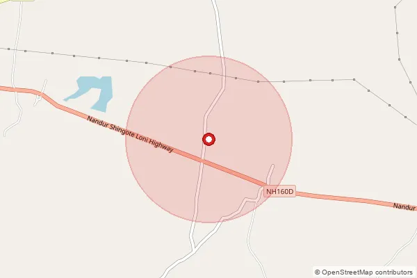 Map showing approximate area covered by Pincode 422611 — Kawathe Kamaleshwar B.O, Ahmednagar