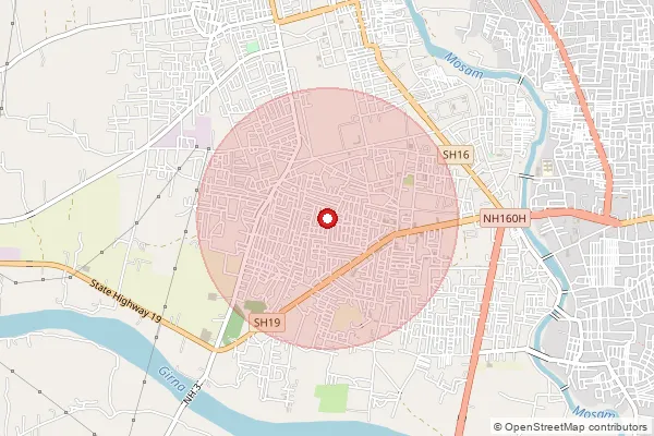Map showing approximate area covered by Pincode 423104 — Nagapur B.O, Nashik