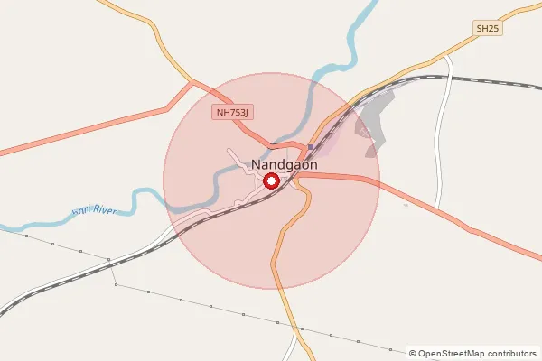 Map showing approximate area covered by Pincode 423106 — Bhalur B.O, Nashik